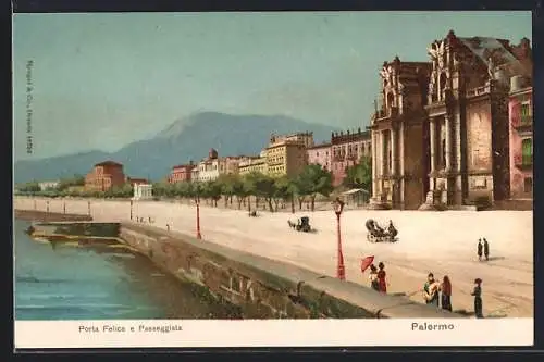 Lithographie Palermo, Porta Felice e Passegiata