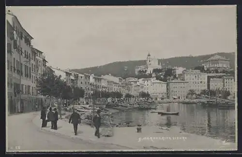 AK S. Margherita Ligure, Hafen mit Strasse