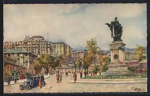 Künstler-AK Genova, Monumento al Duca di Galliera
