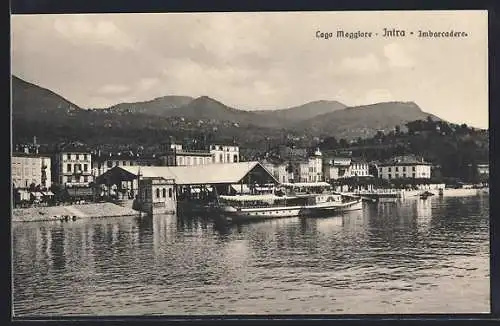 AK Intra /Lago Maggiore, Imbarcadero, Panorama