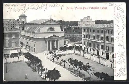 AK Anzio, Piazza Pia e l`Ospizio marino