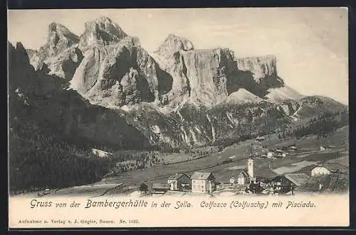 AK Kolfuschg, Ortsansicht mit Gruss von der Bambergerhütte