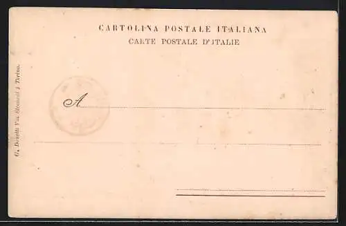 Künstler-AK Torino, Farmacia Centrale Militare, 1904, Ornament-Rahmen mit Adler