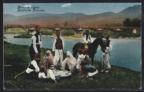 AK Bosnien, Sinti und Roma / Zigeunerfamilie