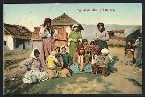 AK Sarajevo, Sinti und Roma / Zigeunerfamilie
