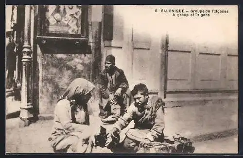 AK Salonique, Groupe de Tziganes, Sinti und Roma / Zigeuner
