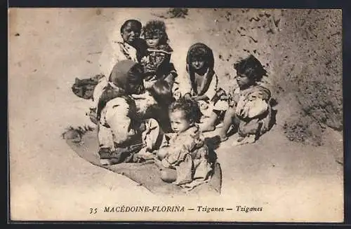AK Macedoine-Florina, Sinti und Roma / Zigeuner, Mutter m. Kindern