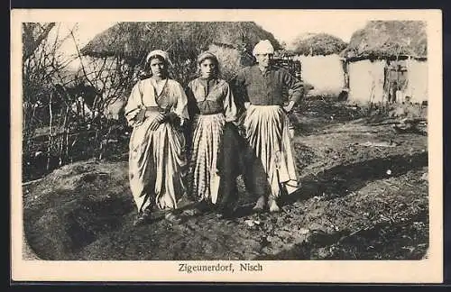 AK Nisch, Zigeunderdorf, Frauen, 1. Weltkrieg