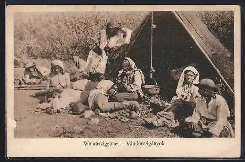 AK Sinti und Roma / Wanderzigeuner an der Kochstelle