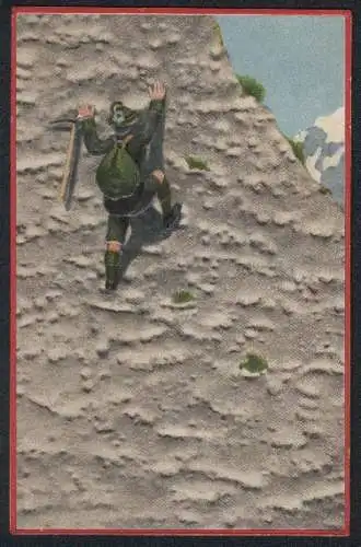 AK Bergsteigen erklimmt einen steilen Berg