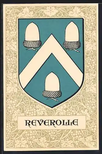 AK Reverolle, Wappen, Weintrauben-Ornamente