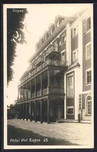 AK Ragaz, Hotel Hof Ragaz mit Strasse
