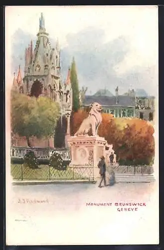 Künstler-AK Geneve, Monument Brunswick