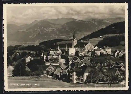 AK Oberegg /App., Ortsansicht mit Blick in die Berge