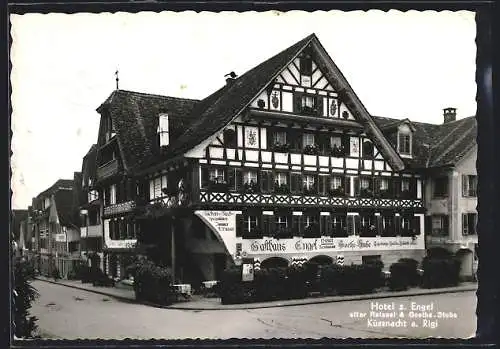 AK Küssnacht a. Rigi, Hotel z. Engel von der Strasse aus