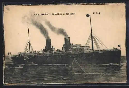 AK Dampfer La Lorraine in Fahrt