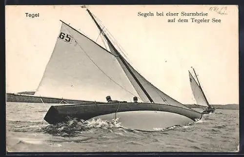 AK Tegel, Segeln bei einer Sturmbrise auf dem Tegeler See