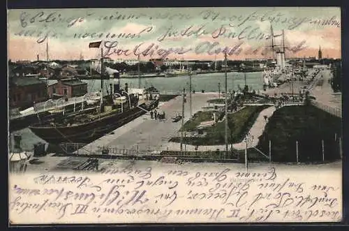 AK Wilhelmshaven, Hafenpartie mit Schiffen