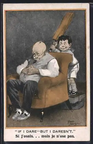 Künstler-AK Fred Spurgin: If I dare - but I daresn`t