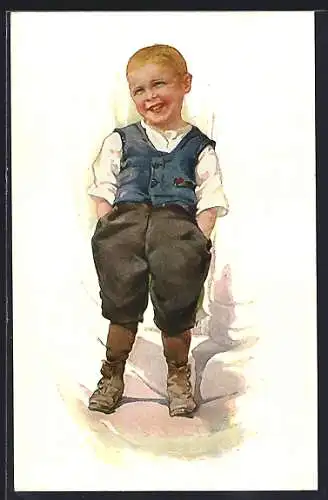 Künstler-AK Schilbach: Sonnenschein, Lachender Knabe, Portrait