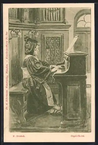 Künstler-AK Franz Doubek: Orgel-Choral, Münchener Kindl