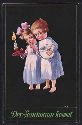Künstler-AK H. Zahl: Der Sandmann kommt