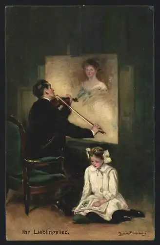 Künstler-AK Clarence F. Underwood: Ihr Lieblingslied