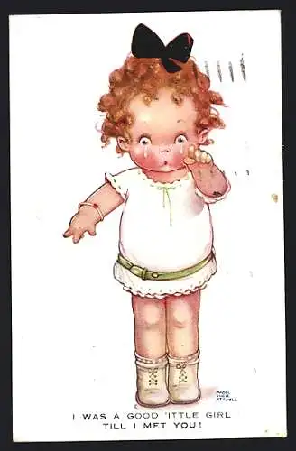 Künstler-AK Mabel Lucie Attwell: I was a good `ittle girl till I met you