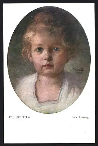 Künstler-AK Robert Scheffer: Mein Liebling, Blondschopf mit blauen Augen