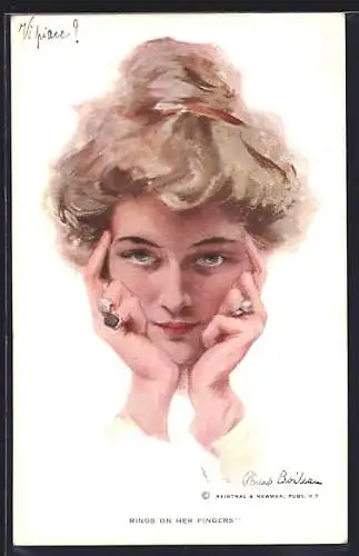 Künstler-AK Philip Boileau: Rings on her Fingers, Mädchen mit Ringen