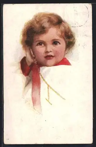 Künstler-AK E.C. Brisley: Kleinkind mit goldener Kette, Portrait