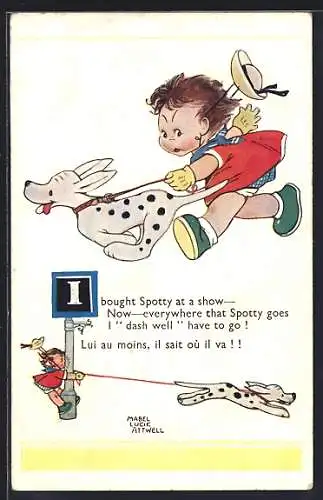 Künstler-AK Mabel Lucie Attwell: I bought Spotty at a show...