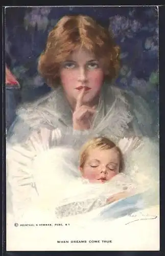 Künstler-AK Philip Boileau: Wenn Träume wahr werden, Mutter mit ihrem Baby, Mutterglück