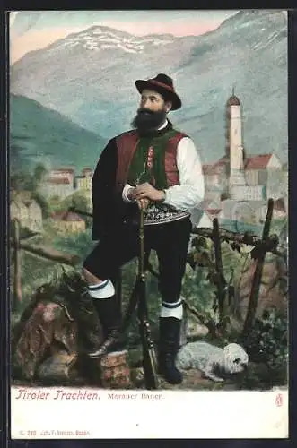 AK Meran /Tirol, Meraner Bauer, Tiroler Trachten