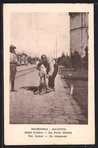 AK Macedonia - Salonica, The Ironer, griechischer Messerschleifer