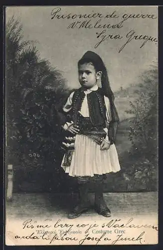 AK Kleiner Grieche in festlicher Tracht