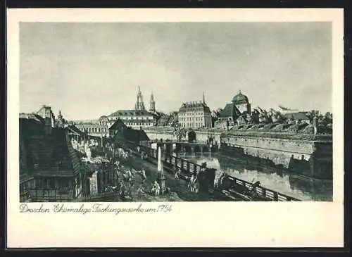 AK Dresden, Ehemalige Festungswerke um 1754