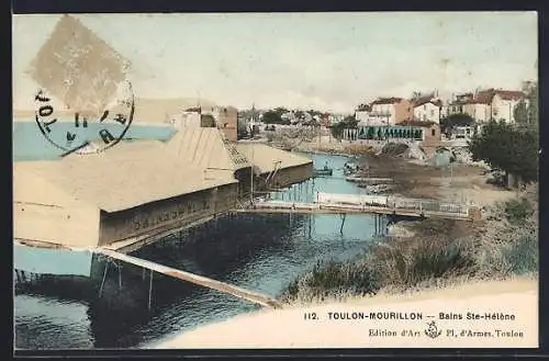 AK Toulon-Mourillon, Bains Ste-Hélène et paysage côtier