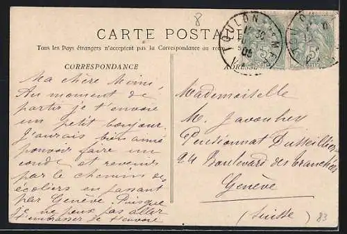 AK Toulon, Porte d`Italie construite en 1778 avec passants en hiver