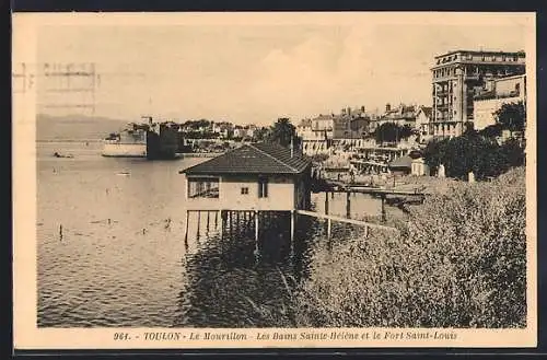 AK Toulon, Les Bains Sainte-Hélène et le Fort Saint-Louis au Mourillon