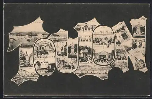 AK Toulon, Montage de vues emblématiques de la ville