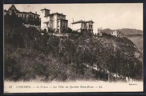 AK Le Trayas, Les Villas du Quartier Notre-Dame, vue sur la colline boisée