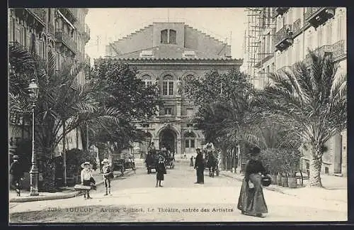 AK Toulon, Avenue Colbert, Le Théâtre, entrée des Artistes