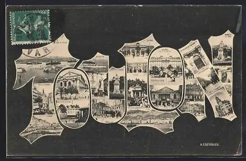 AK Toulon, Montage de vues emblématiques de la ville