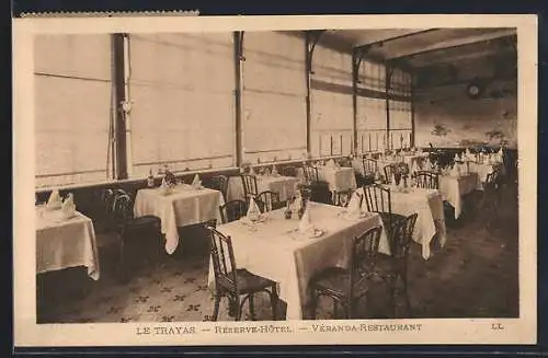 AK Le Trayas, Réserve-Hôtel, Véranda-Restaurant élégamment dressé