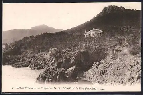 AK Le Trayas, Le Pic d`Aurelle et la Villa Gauthier, vue sur l`Estérel