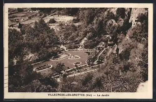 AK Villecroze-les-Grottes, Le Jardin