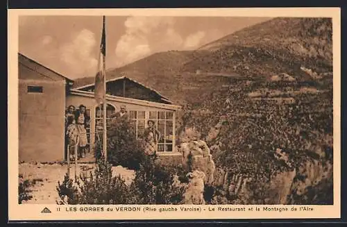 AK Gorges du Verdon, Le Restaurant et la Montagne de l`Aire (Rive gauche Varoise)