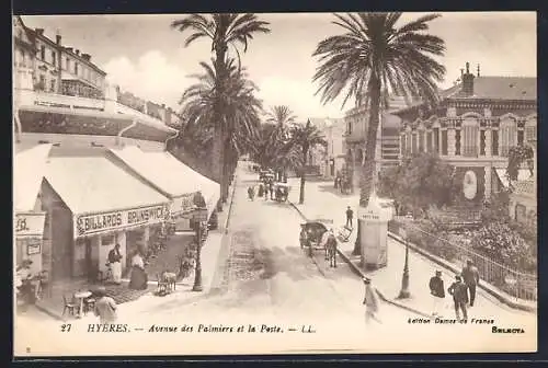 AK Hyères, Avenue des Palmiers et la Poste