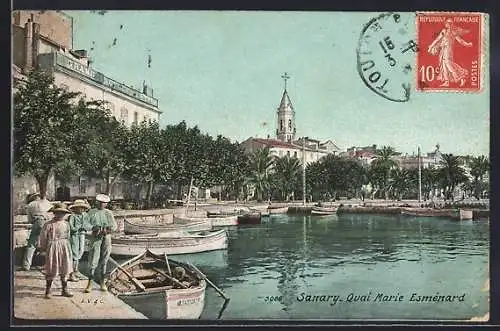AK Sanary, Quai Marie Esménard et les barques amarrées